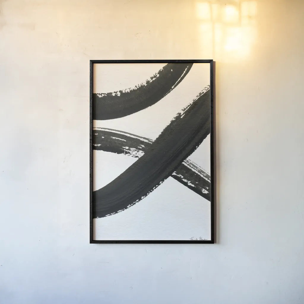 Inky VI by Farida Zaman. shown as a paper print in a black flame. Available as a archival giclee rolled canvas, fine art paper, or poster print. SKU 76841h.