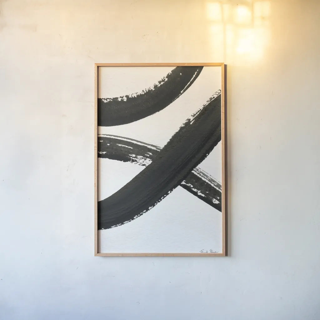 Inky VI by Farida Zaman. shown as a paper print in a natural frame. Available as a archival giclee rolled canvas, fine art paper, or poster print. SKU 76841h.