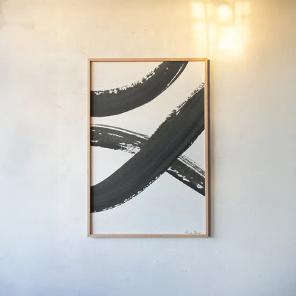 Inky VI by Farida Zaman. shown as a paper print in a natural frame. Available as a archival giclee rolled canvas, fine art paper, or poster print. SKU 76841h.