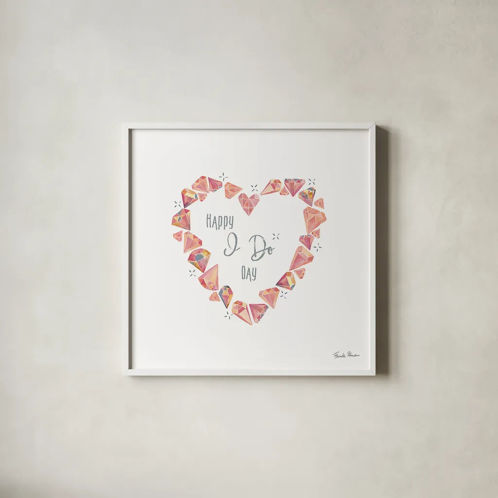 It Takes Two II by Farida Zaman. Shown in a crisp white glass frame for a clean and minimalist style. Available as an archival giclee rolled canvas, fine art paper, or poster print. SKU 46707a.