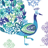 Jewel Peacocks III by Farida Zaman. SKU 41804a. Archival Giclee Fine art print for wall decor.