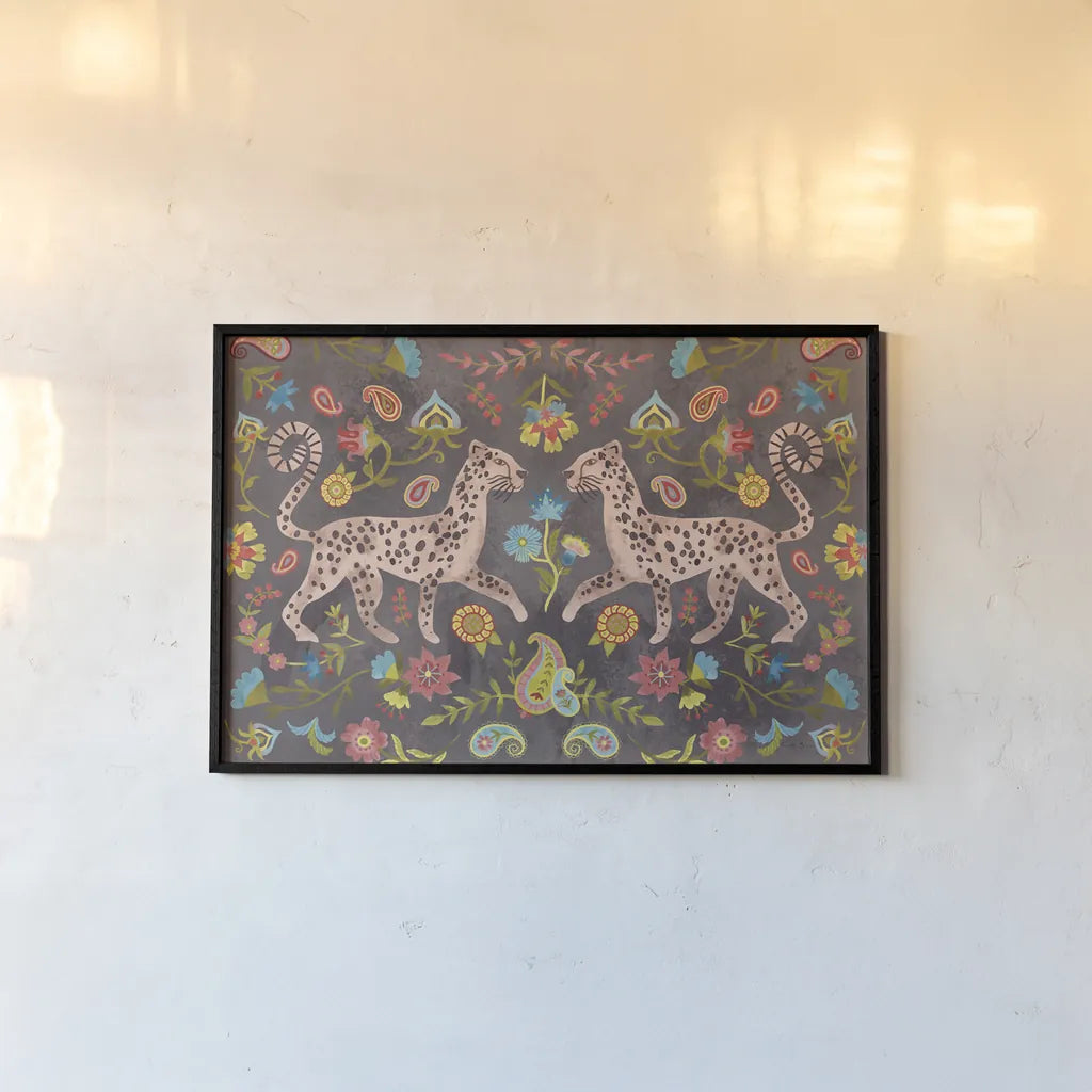 Jewel of the Jungle V by Farida Zaman. shown as a paper print in a black flame. Available as a archival giclee rolled canvas, fine art paper, or poster print. SKU 89249i.