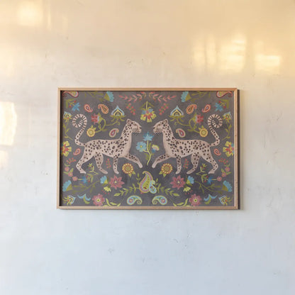 Jewel of the Jungle V by Farida Zaman. shown as a paper print in a natural frame. Available as a archival giclee rolled canvas, fine art paper, or poster print. SKU 89249i.