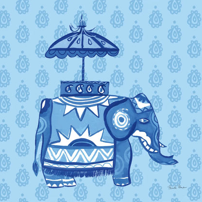 Jeweled Elephant I by Farida Zaman. SKU 41369a. Archival Giclee Fine art print for wall decor.