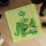 Jeweled Elephant IV by Farida Zaman. Shown as a detailed flat fine art print, highlighting archival giclee quality. Available as an archival giclee rolled canvas, fine art paper, or poster print. SKU 41372a.