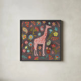 Jewels of the Jungle I by Farida Zaman. Shown in a sleek black glass frame for a contemporary gallery look. Available as an archival giclee rolled canvas, fine art paper, or poster print. SKU 89157a.