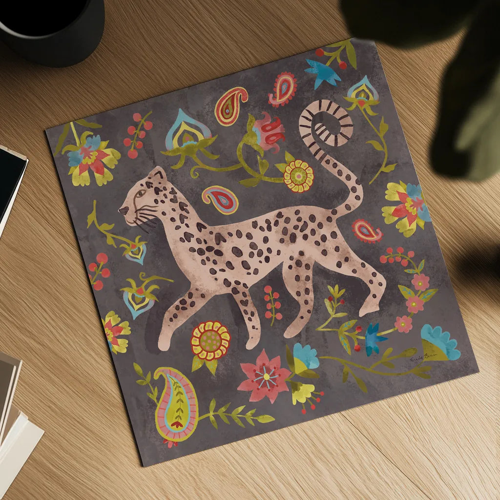 Jewels of the Jungle II by Farida Zaman. Shown as a detailed flat fine art print, highlighting archival giclee quality. Available as an archival giclee rolled canvas, fine art paper, or poster print. SKU 89158a.