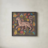 Jewels of the Jungle II by Farida Zaman. Shown in a sleek black glass frame for a contemporary gallery look. Available as an archival giclee rolled canvas, fine art paper, or poster print. SKU 89158a.