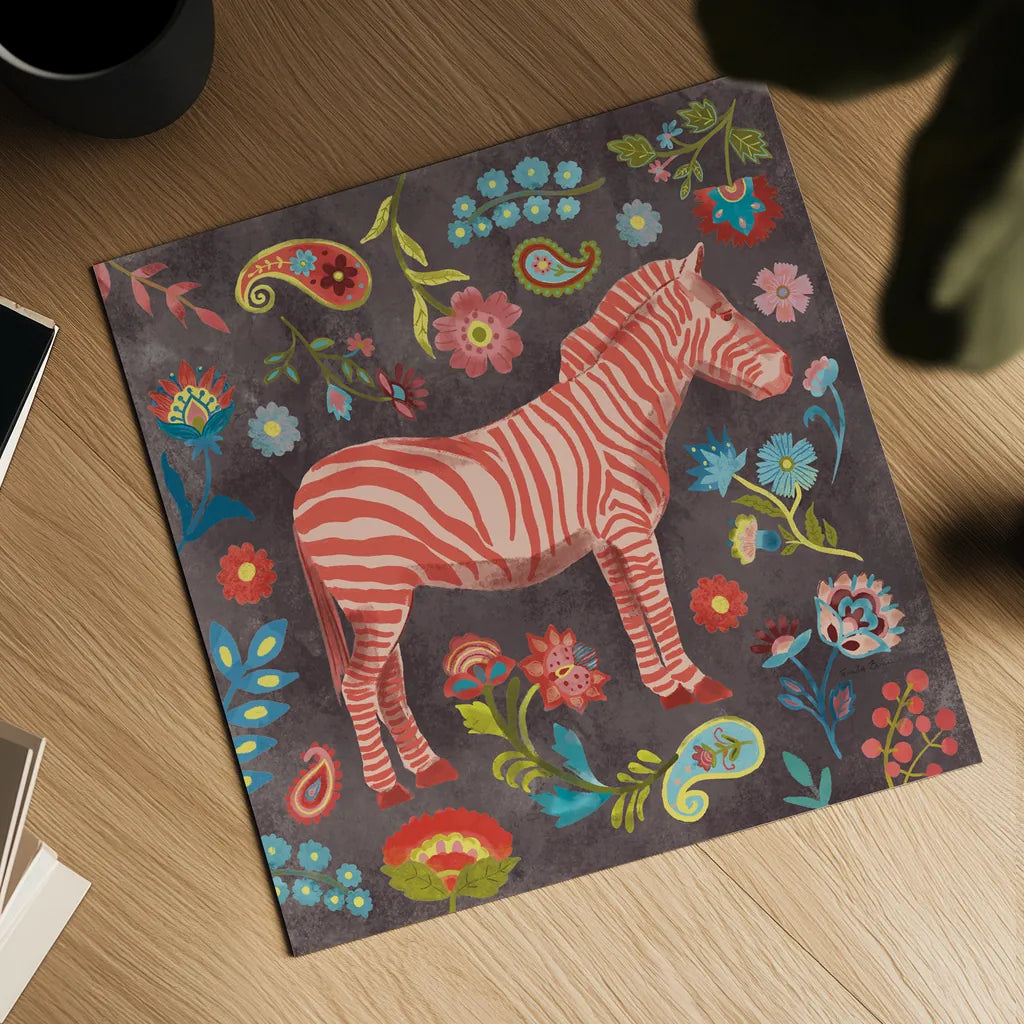 Jewels of the Jungle III by Farida Zaman. Shown as a detailed flat fine art print, highlighting archival giclee quality. Available as an archival giclee rolled canvas, fine art paper, or poster print. SKU 89159a.