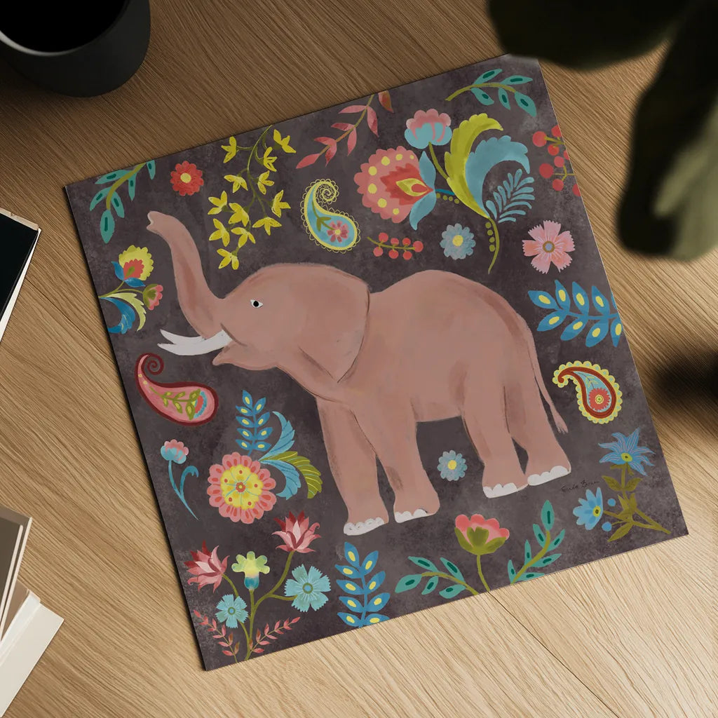 Jewels of the Jungle IV by Farida Zaman. Shown as a detailed flat fine art print, highlighting archival giclee quality. Available as an archival giclee rolled canvas, fine art paper, or poster print. SKU 89160a.