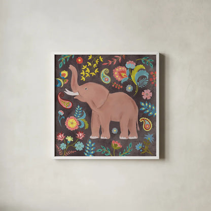 Jewels of the Jungle IV by Farida Zaman. Shown in a crisp white glass frame for a clean and minimalist style. Available as an archival giclee rolled canvas, fine art paper, or poster print. SKU 89160a.