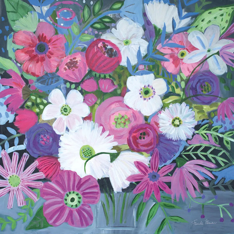 Jungle of Florals by Farida Zaman. SKU 60948a. Archival Giclee Fine art print for wall decor.