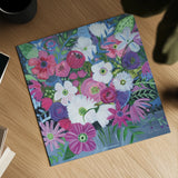 Jungle of Florals by Farida Zaman. Shown as a detailed flat fine art print, highlighting archival giclee quality. Available as an archival giclee rolled canvas, fine art paper, or poster print. SKU 60948a.