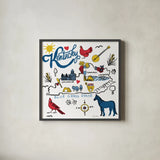 Kentucky by Farida Zaman. Shown in a sleek black glass frame for a contemporary gallery look. Available as an archival giclee rolled canvas, fine art paper, or poster print. SKU 87825a.