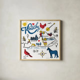Kentucky by Farida Zaman. Shown in a natural wood glass frame for a timeless modern aesthetic. Available as an archival giclee rolled canvas, fine art paper, or poster print. SKU 87825a.