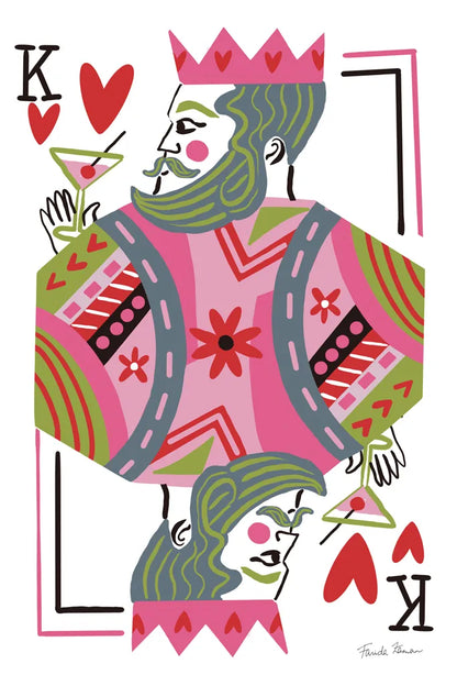 King of Hearts by Farida Zaman. SKU 91525h. Archival Giclee Fine art print for wall decor.