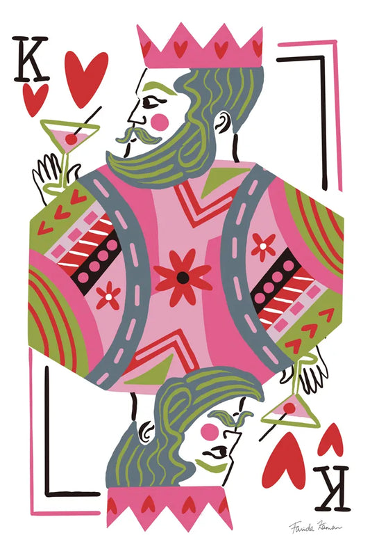 King of Hearts by Farida Zaman. SKU 91525h. Archival Giclee Fine art print for wall decor.