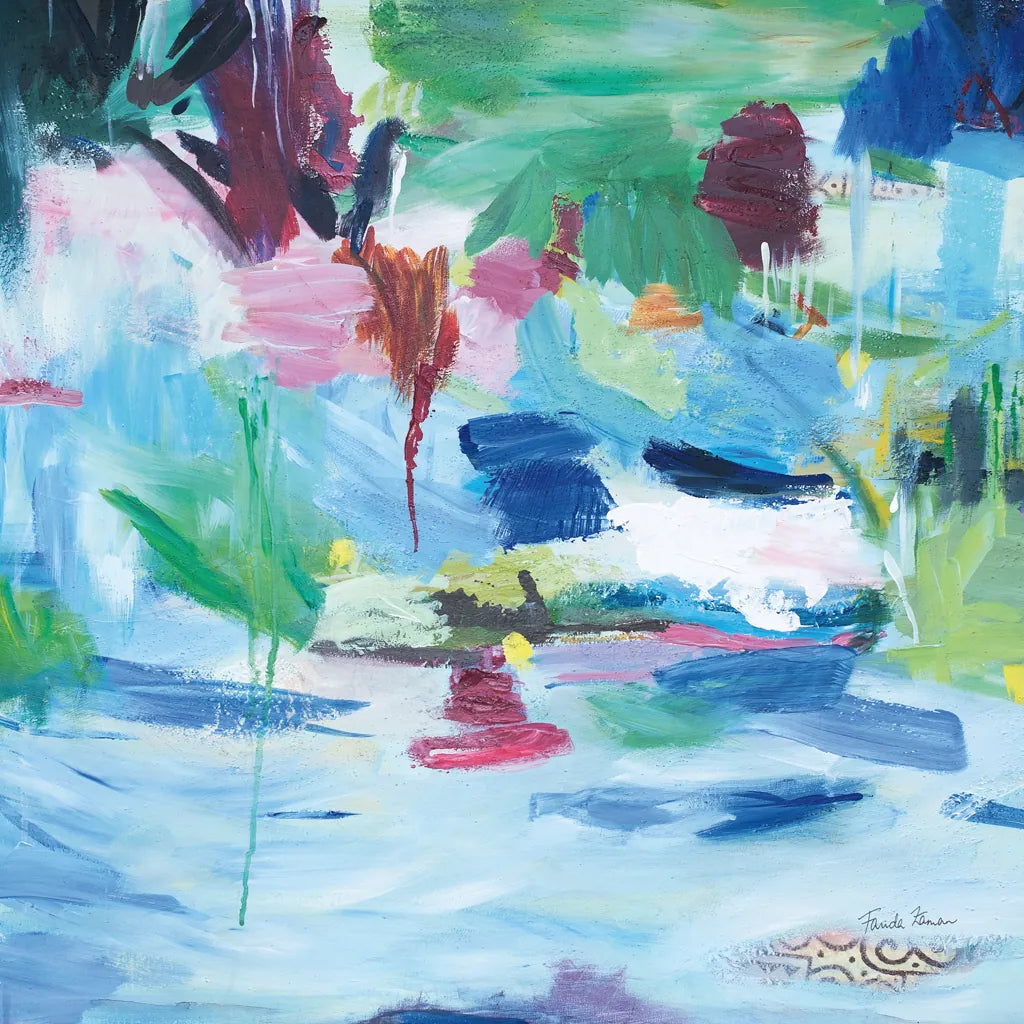 Lake Abstract by Farida Zaman. SKU 60949a. Archival Giclee Fine art print for wall decor.