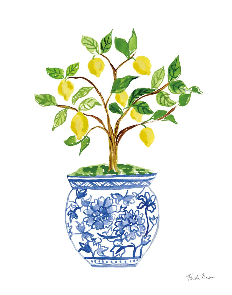 Lemon Chinoiserie I v2 by Farida Zaman
