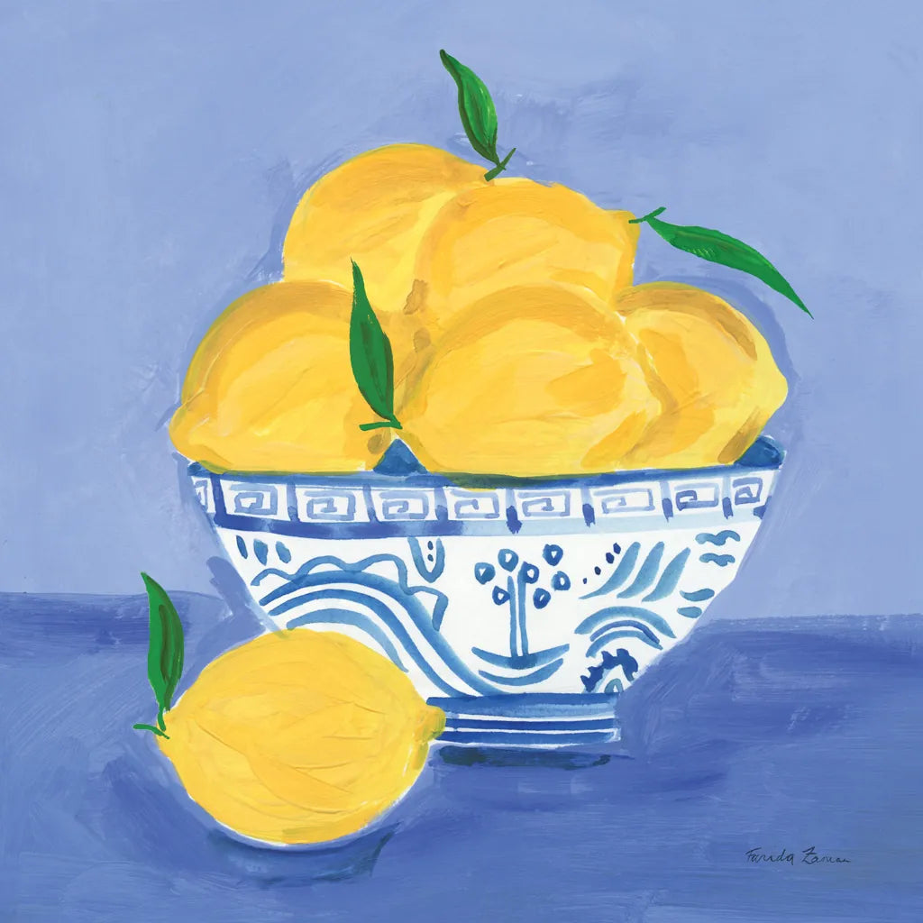 Lemon Still Life by Farida Zaman. SKU 78768a. Archival Giclee Fine art print for wall decor.