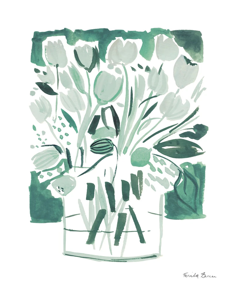 Light Green Tulips I by Farida Zaman
