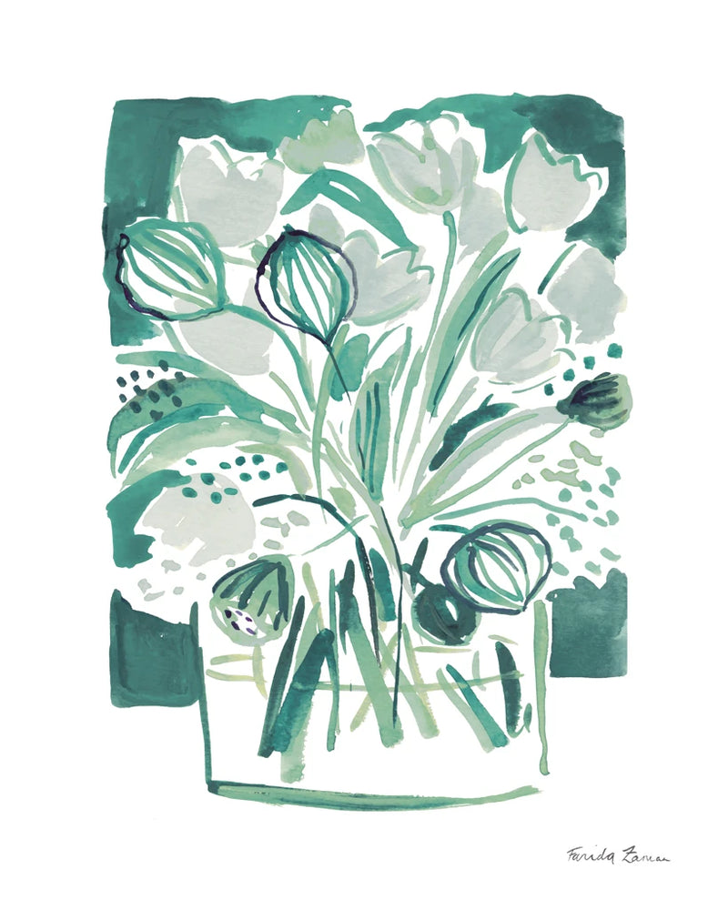 Light Green Tulips II by Farida Zaman