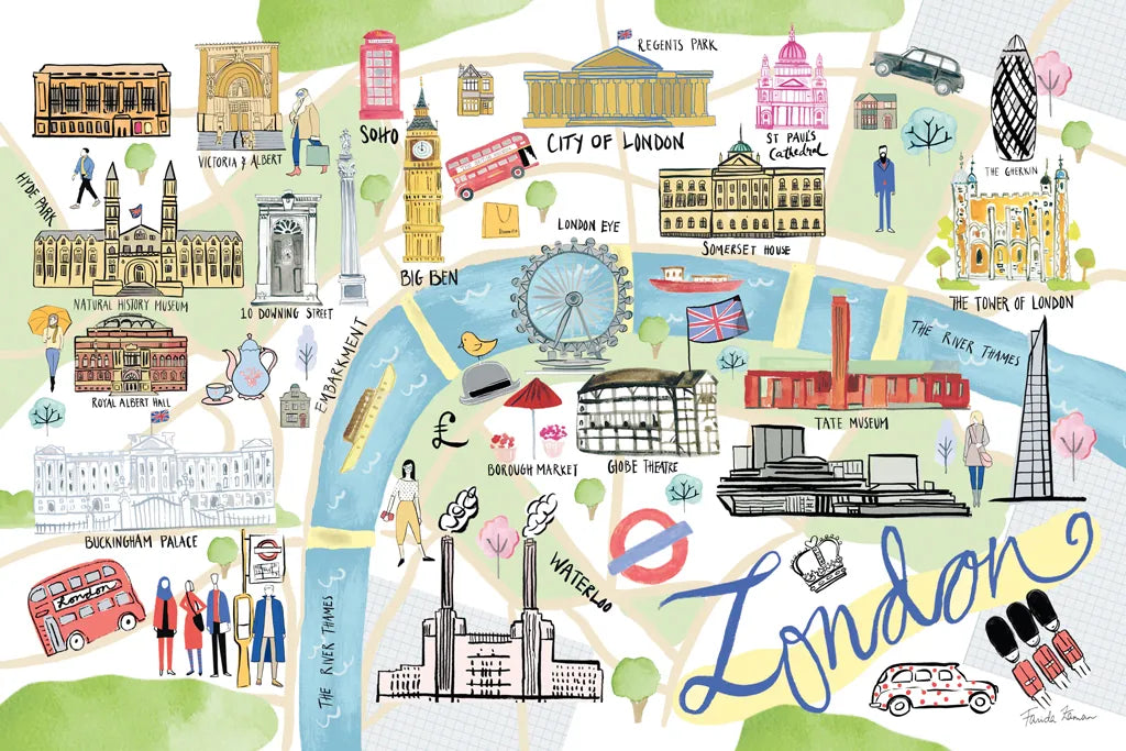 London Map Light by Farida Zaman. SKU 68065i. Archival Giclee Fine art print for wall decor.