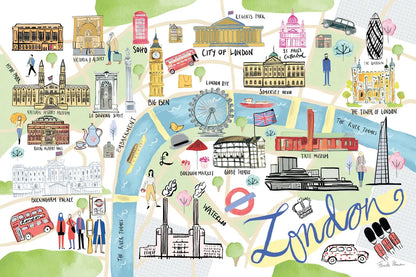 London Map Light by Farida Zaman. SKU 68065i. Archival Giclee Fine art print for wall decor.