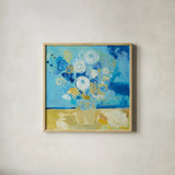 Lots of Flowers by Farida Zaman. Shown in a natural wood glass frame for a timeless modern aesthetic. Available as an archival giclee rolled canvas, fine art paper, or poster print. SKU 46817a.
