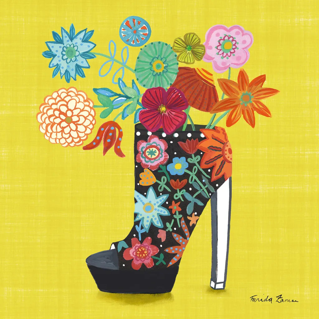 Love Shoes II Bright by Farida Zaman. SKU 85472a. Archival Giclee Fine art print for wall decor.
