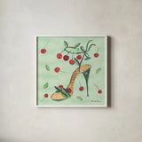 Love Shoes III by Farida Zaman. Shown in a crisp white glass frame for a clean and minimalist style. Available as an archival giclee rolled canvas, fine art paper, or poster print. SKU 33249a.