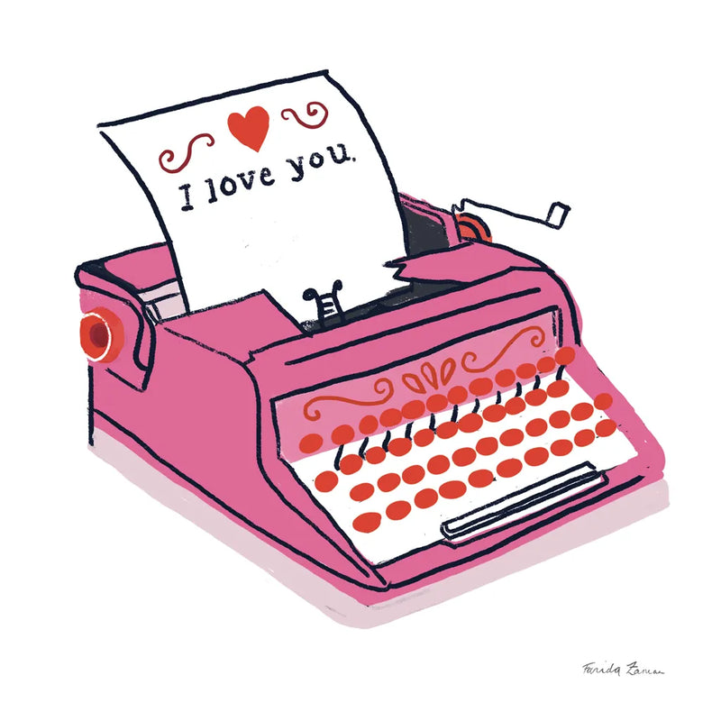 Love You I by Farida Zaman. SKU 104108a. Archival Giclee Fine art print for wall decor.