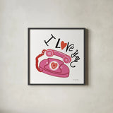 Love You II by Farida Zaman. Shown in a sleek black glass frame for a contemporary gallery look. Available as an archival giclee rolled canvas, fine art paper, or poster print. SKU 104109a.
