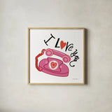 Love You II by Farida Zaman. Shown in a natural wood glass frame for a timeless modern aesthetic. Available as an archival giclee rolled canvas, fine art paper, or poster print. SKU 104109a.