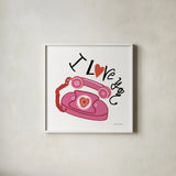 Love You II by Farida Zaman. Shown in a crisp white glass frame for a clean and minimalist style. Available as an archival giclee rolled canvas, fine art paper, or poster print. SKU 104109a.
