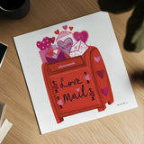 Love You III by Farida Zaman. Shown as a detailed flat fine art print, highlighting archival giclee quality. Available as an archival giclee rolled canvas, fine art paper, or poster print. SKU 104110a.