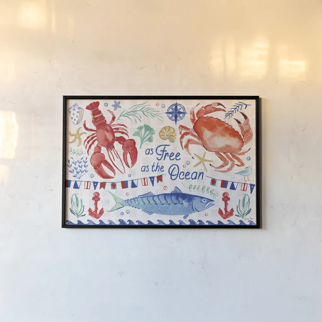 Maritime Delight I by Farida Zaman. shown as a paper print in a black flame. Available as a archival giclee rolled canvas, fine art paper, or poster print. SKU 58683i.