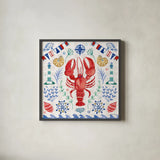 Maritime Delight III by Farida Zaman. Shown in a sleek black glass frame for a contemporary gallery look. Available as an archival giclee rolled canvas, fine art paper, or poster print. SKU 58685a.