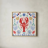 Maritime Delight III by Farida Zaman. Shown in a natural wood glass frame for a timeless modern aesthetic. Available as an archival giclee rolled canvas, fine art paper, or poster print. SKU 58685a.