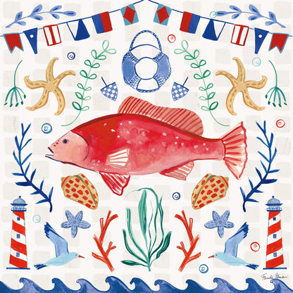 Maritime Delight V by Farida Zaman. SKU 58687a. Archival Giclee Fine art print for wall decor.