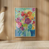 Matisse Florals Pastel Crop by Farida Zaman. shown as over sized large wall art. Available as an archival giclee rolled canvas, fine art paper, or poster print. SKU 33504h.