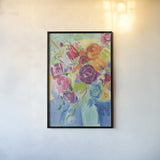 Matisse Florals Pastel Crop by Farida Zaman. shown as a paper print in a black flame. Available as a archival giclee rolled canvas, fine art paper, or poster print. SKU 33504h.