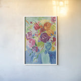 Matisse Florals Pastel Crop by Farida Zaman. shown as a paper print in a white frame. Available as a archival giclee rolled canvas, fine art paper, or poster print. SKU 33504h.