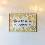 Mellow Yellow I by Farida Zaman. shown as a paper print in a natural frame. Available as a archival giclee rolled canvas, fine art paper, or poster print. SKU 45901i.
