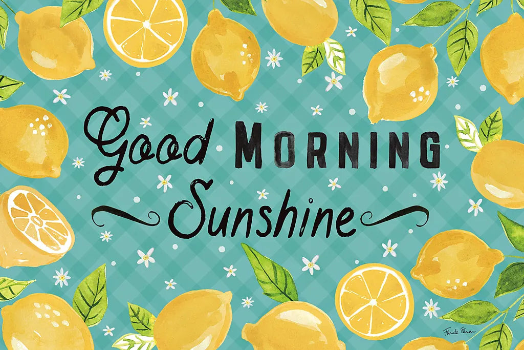 Mellow Yellow I Turquoise by Farida Zaman. SKU 45906i. Archival Giclee Fine art print for wall decor.