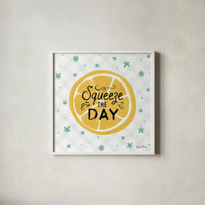 Mellow Yellow II by Farida Zaman. Shown in a crisp white glass frame for a clean and minimalist style. Available as an archival giclee rolled canvas, fine art paper, or poster print. SKU 45902a.