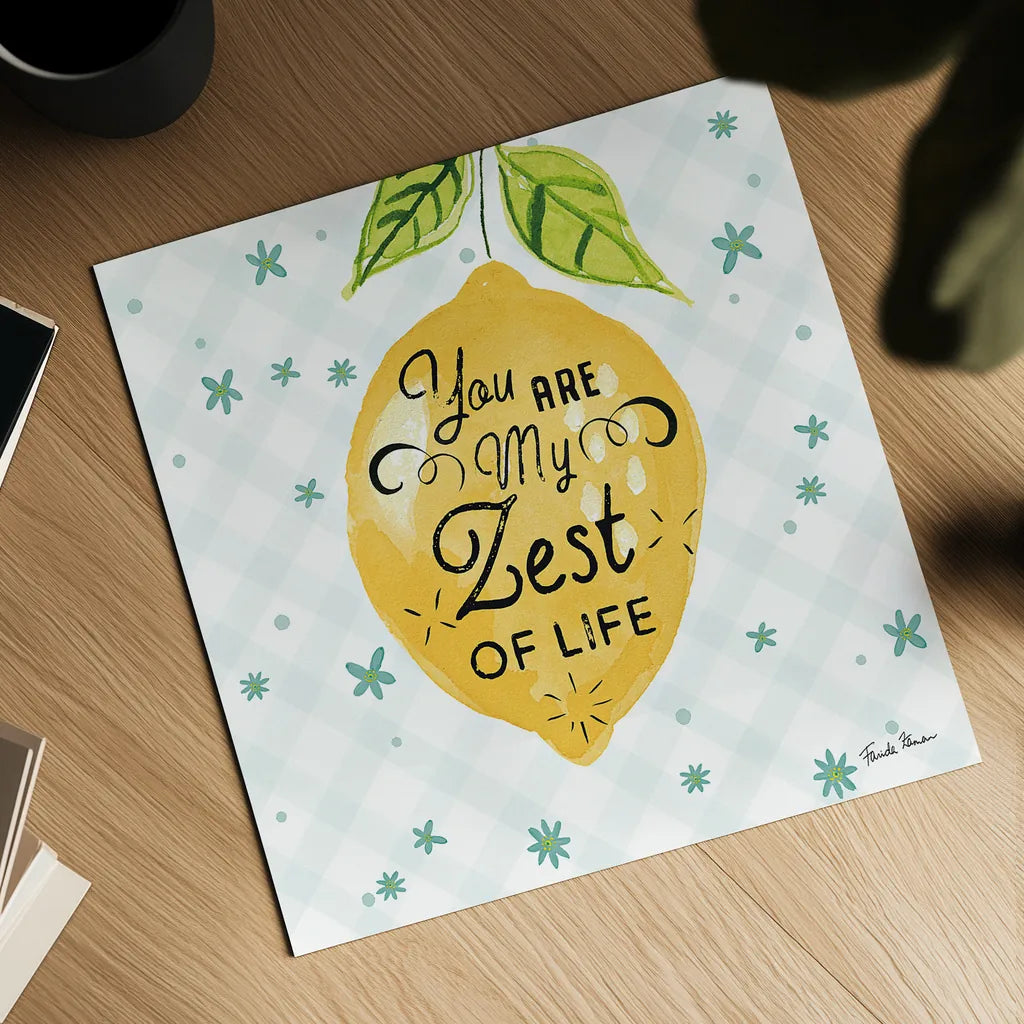 Mellow Yellow III by Farida Zaman. Shown as a detailed flat fine art print, highlighting archival giclee quality. Available as an archival giclee rolled canvas, fine art paper, or poster print. SKU 45903a.