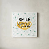Mellow Yellow IV by Farida Zaman. Shown in a crisp white glass frame for a clean and minimalist style. Available as an archival giclee rolled canvas, fine art paper, or poster print. SKU 45904a.