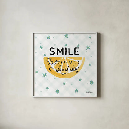 Mellow Yellow IV by Farida Zaman. Shown in a crisp white glass frame for a clean and minimalist style. Available as an archival giclee rolled canvas, fine art paper, or poster print. SKU 45904a.