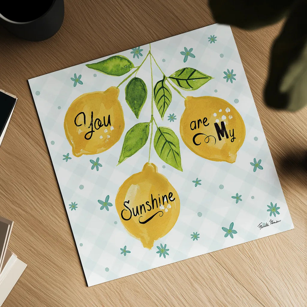 Mellow Yellow V by Farida Zaman. Shown as a detailed flat fine art print, highlighting archival giclee quality. Available as an archival giclee rolled canvas, fine art paper, or poster print. SKU 45905a.